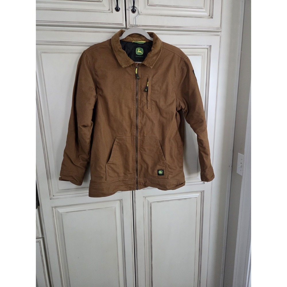 John Deere Durable Tought Canvas Duck Jacket Boys Xl 14/16 Quilt Lined  Coat